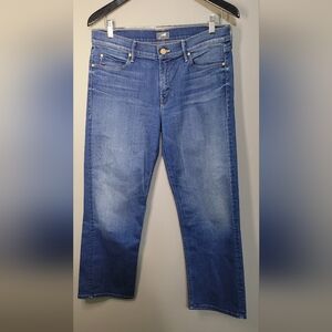 Mother Pretender Crop & Roll Jeans 30 Denim Cropped Lived In